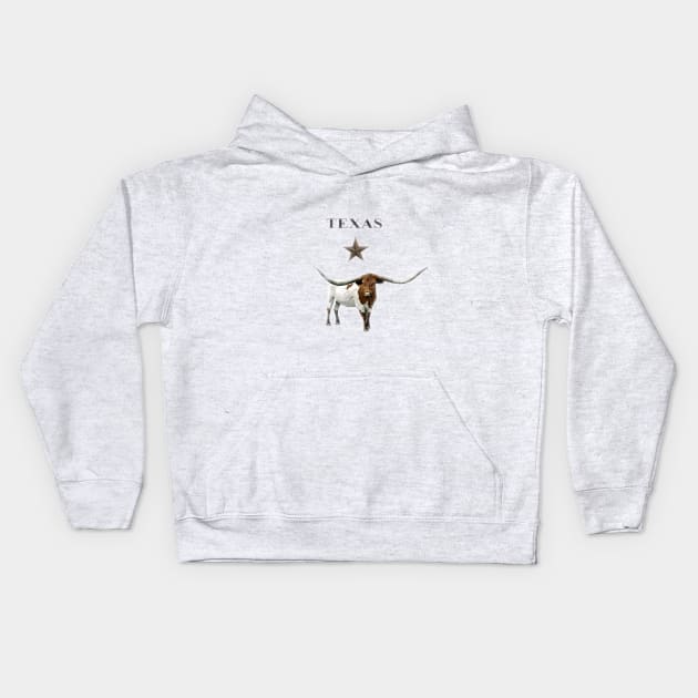 Texas Longhorn Kids Hoodie by Chroxic